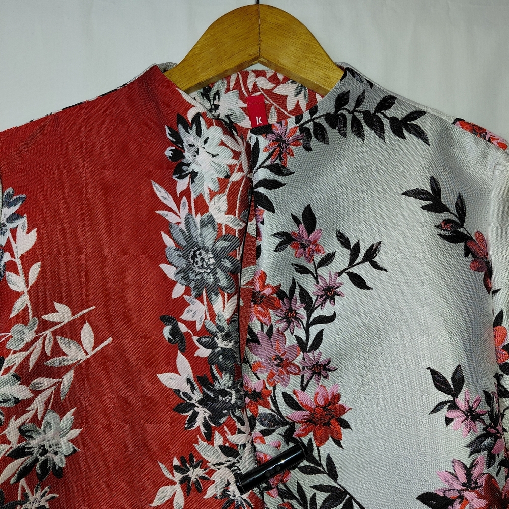 IC‎ By Connie K Floral Jacquard Kimono Style Blazer Women's Sz XS - Picture 6 of 7